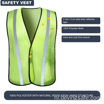 Reflecterend fluorescerend mesh-veiligheidsvest